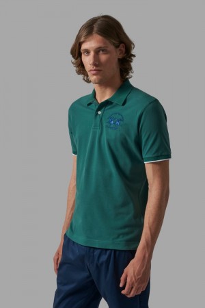 La Martina Kurzes-sleeved Regular Fit Poloshirt Herren Grün | EJJL9998