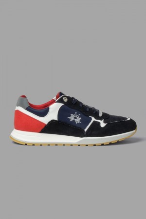 La Martina Multicoloured Canvas Sneakers Herren Navy | LXTS5141