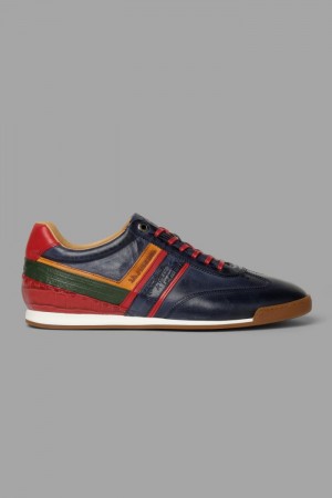 La Martina Multicoloured Leder Sneakers Herren Navy | CYMA7494