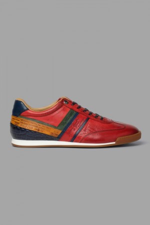 La Martina Multicoloured Leder Sneakers Herren Rot | LFMI5471