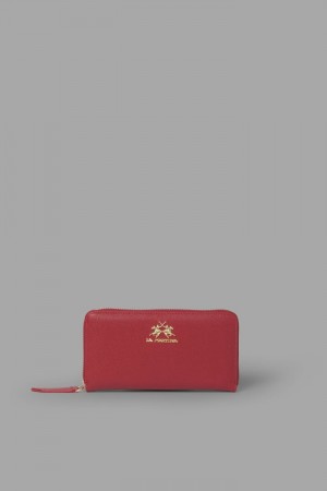 La Martina Plain-coloured Faux Leder Geldbörse Damen Rot | VDCP1495