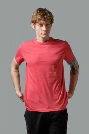 La Martina Regular-fit 100% Baumwoll T-shirts Herren Rot | KVPK2789