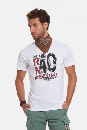 La Martina Regular-fit Baumwoll T-shirts Herren Weiß | AQQV8891