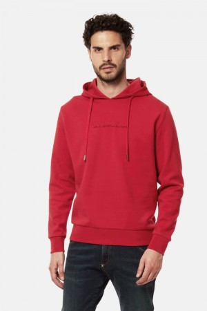 La Martina Regular-fit Brushed Baumwoll Sweatshirt Herren Rot | VNRO4032