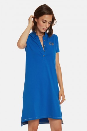 La Martina Regular-fit Kleid Damen Blau | WLWQ2961