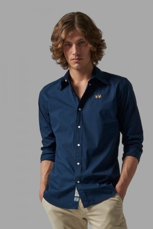 La Martina Slim Fit Hemd Herren Navy | CGUN1520