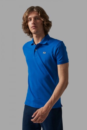 La Martina Slim-fit Poloshirt Herren Blau | BFZY1906