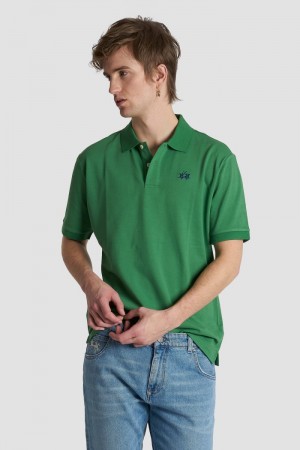 La Martina Slim-fit Stretch Piqué Poloshirt Herren Grün | RNDQ4991