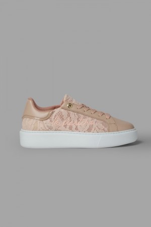 La Martina Spitze-look Sneakers Damen Rosa | VGIP0577