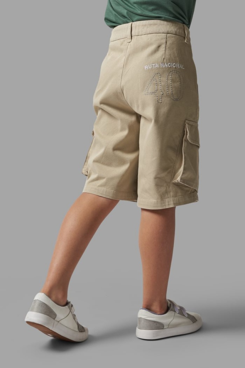 La Martina Brushed Baumwoll Bermudashorts Kinder Beige | NMYM7227