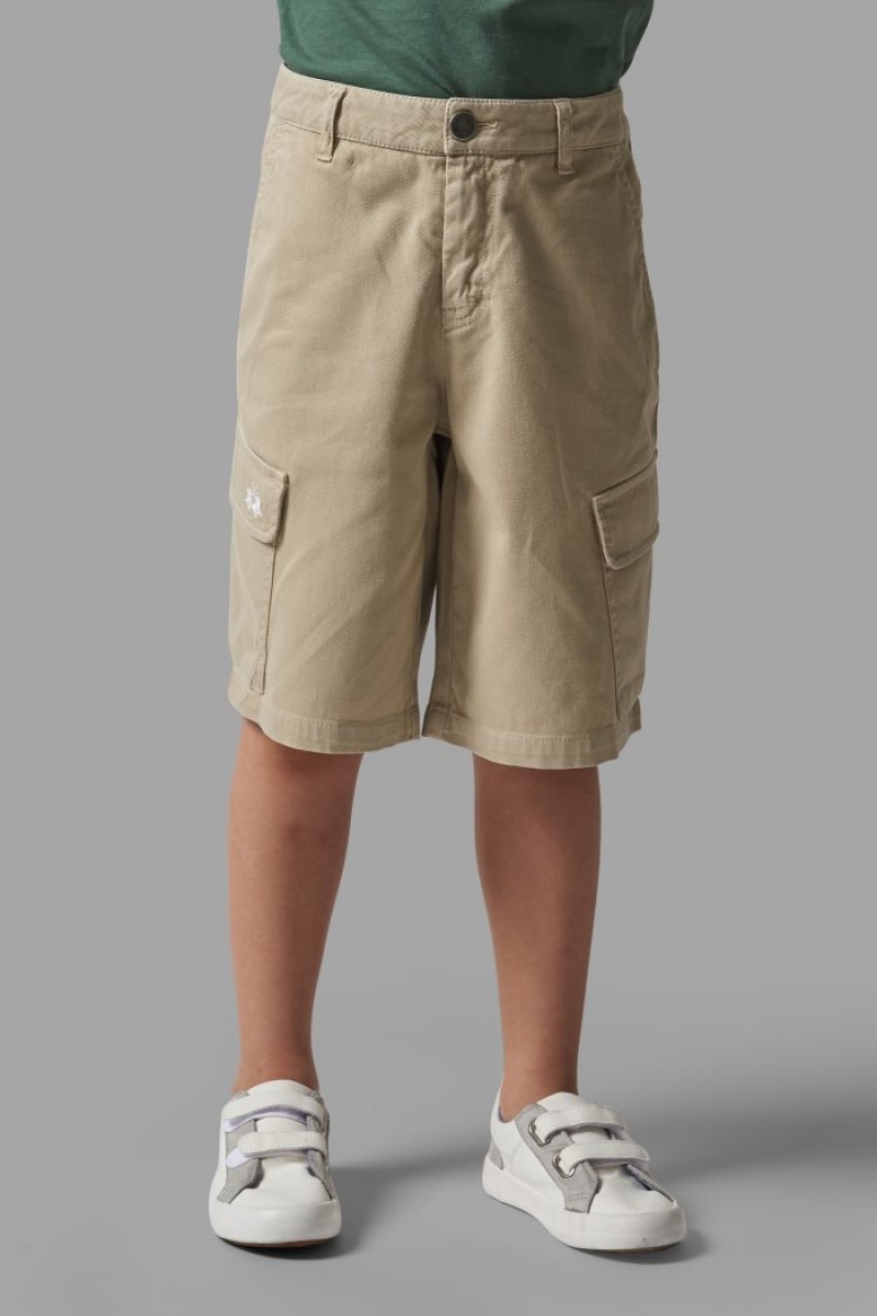 La Martina Brushed Baumwoll Bermudashorts Kinder Beige | NMYM7227