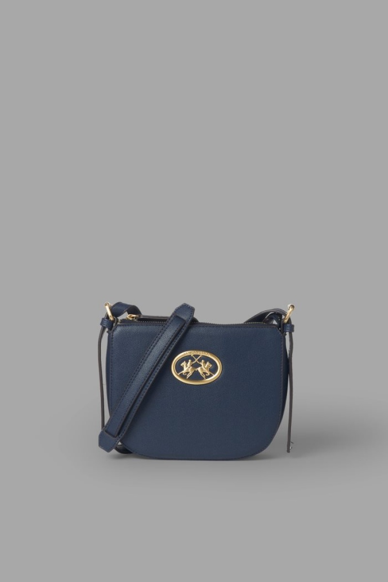 La Martina Klassische Faux Leder Taschen Damen Navy | TQIO4202