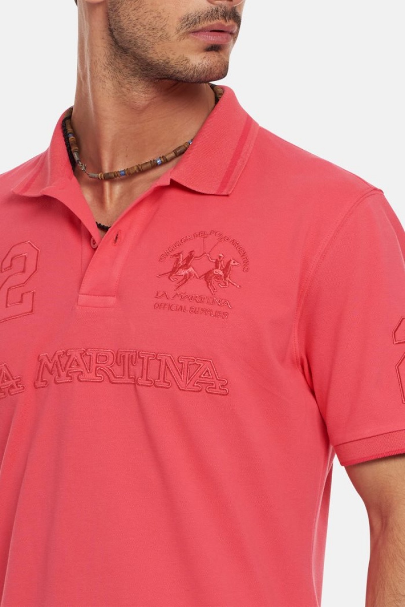 La Martina Kurzes-sleeved Regular Fit Poloshirt Herren Koralle | MXWU8373