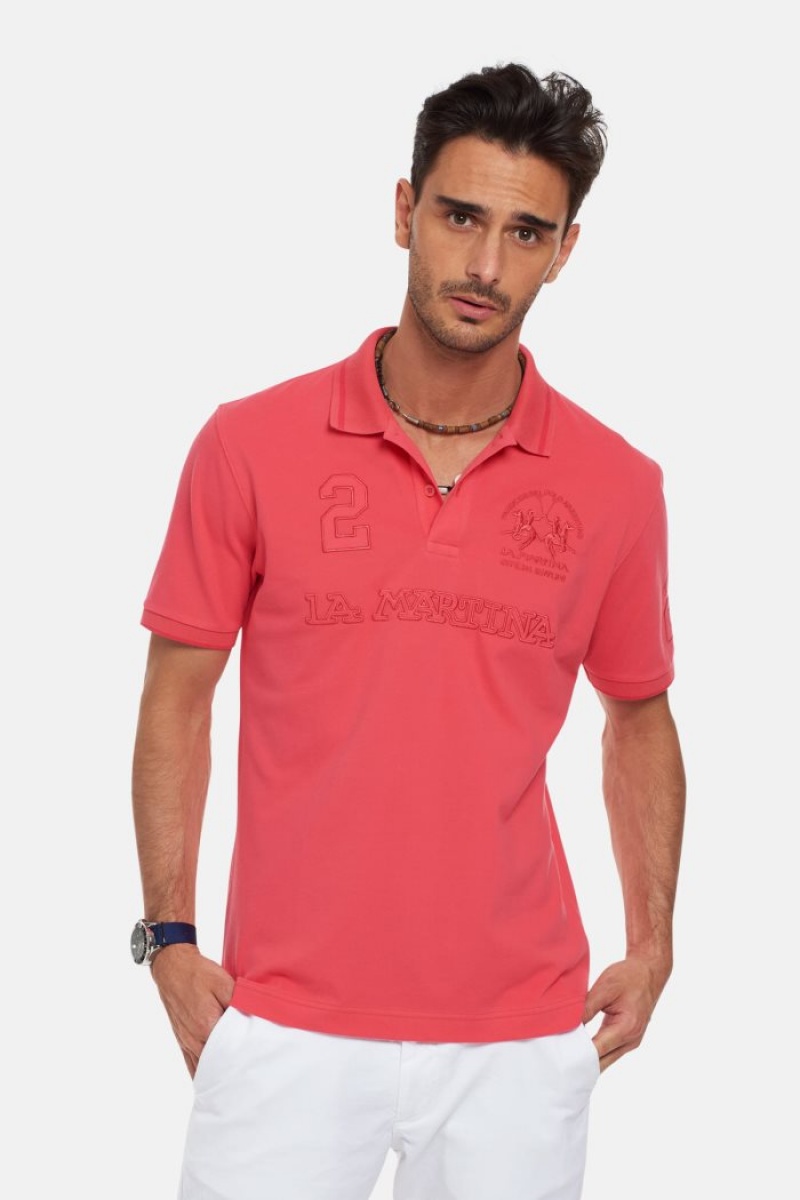 La Martina Kurzes-sleeved Regular Fit Poloshirt Herren Koralle | MXWU8373