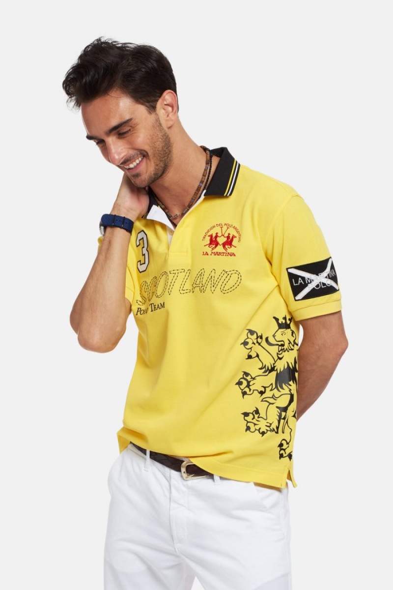 La Martina Kurzes-sleeved Regular Fit Poloshirt Herren Gelb | WJSC2260