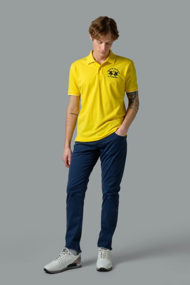 La Martina Kurzes-sleeved Regular Fit Poloshirt Herren Gelb | CZZJ1987