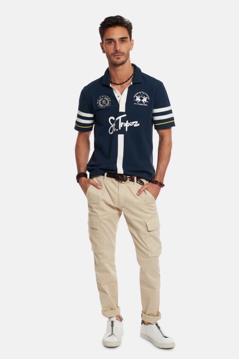 La Martina Kurzes-sleeved Regular Fit Poloshirt Herren Navy | NDOT7167