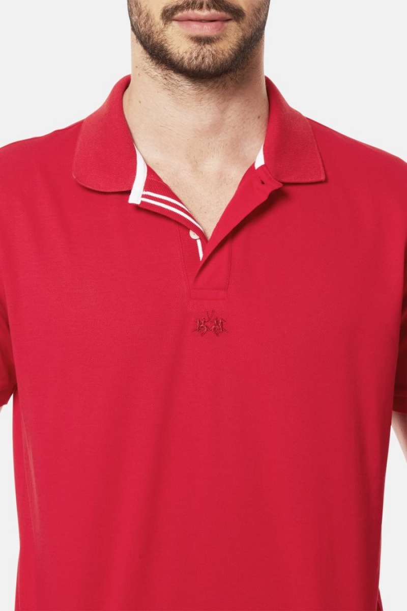 La Martina Kurzes-sleeved Regular Fit Poloshirt Herren Rot | OWRE7930