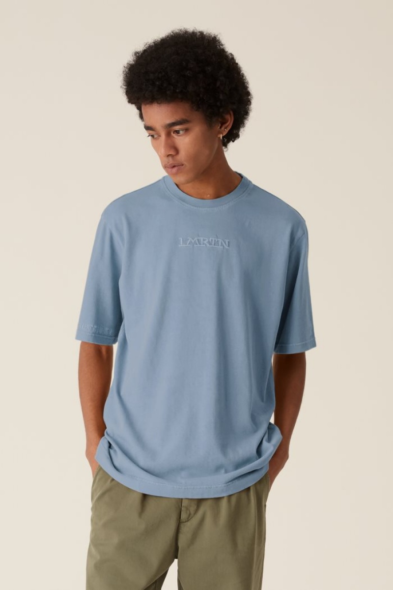 La Martina LMRTN Basic T-shirts Blau | IIJZ7968