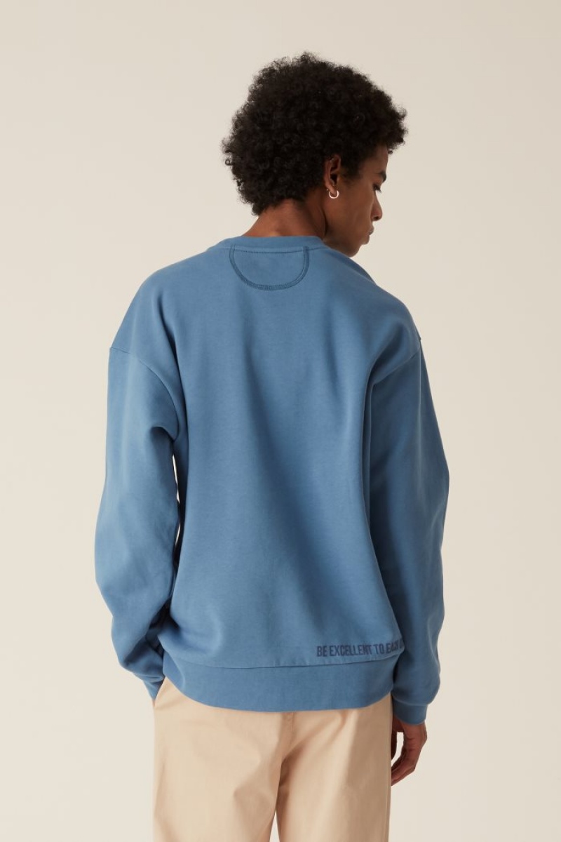 La Martina LMRTN Crew-neck Sweatshirt Blau | VREP7634