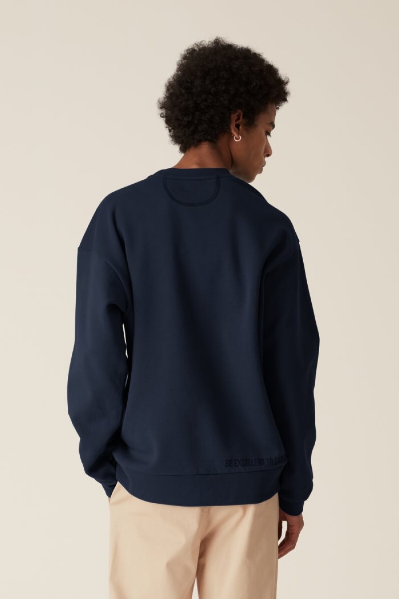 La Martina LMRTN Crew-neck Sweatshirt Navy | ANRG4547