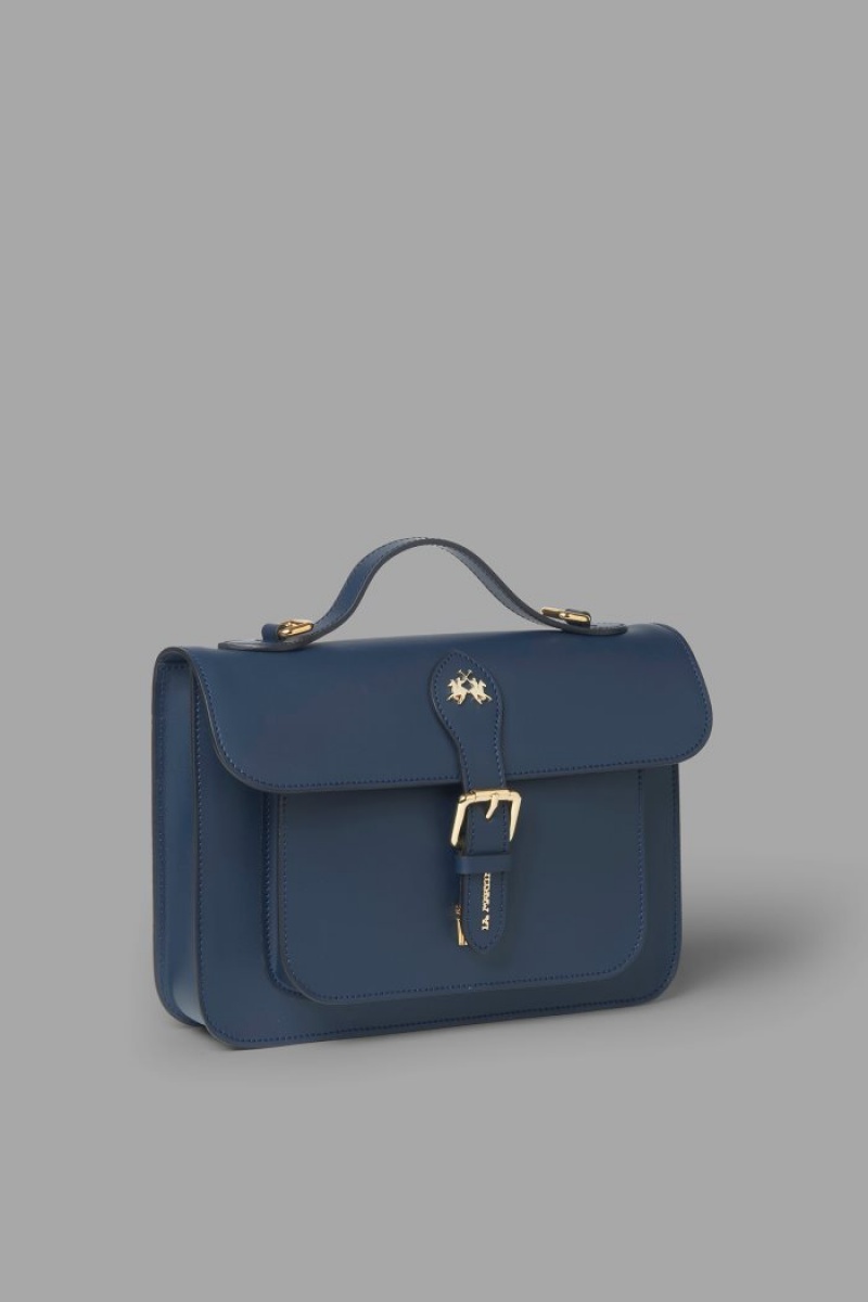 La Martina Leder Kuriertaschen Damen Navy | WOTP2160