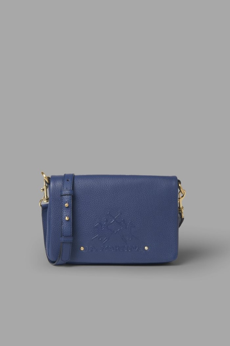 La Martina Leder Kuriertaschen Damen Navy | NPML1742