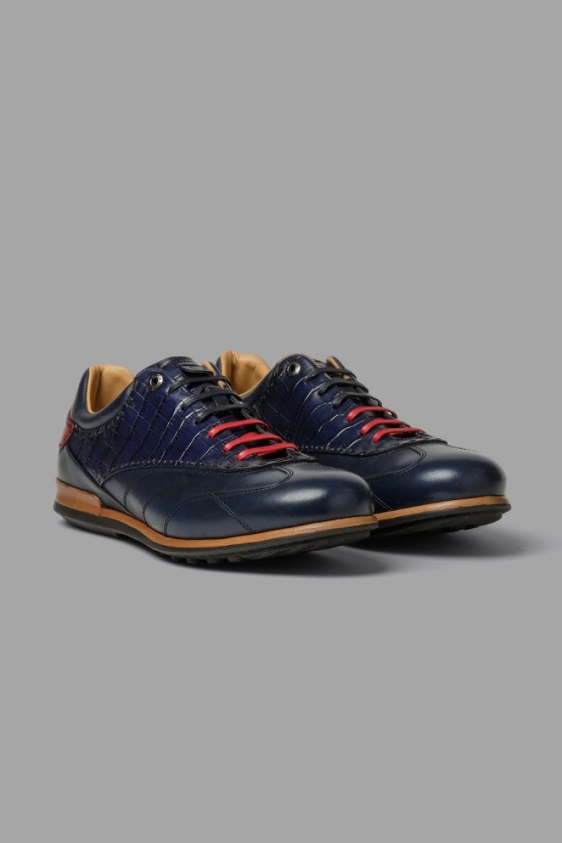 La Martina Leder Oxford-style Schuhe Herren Navy | MPVE0301