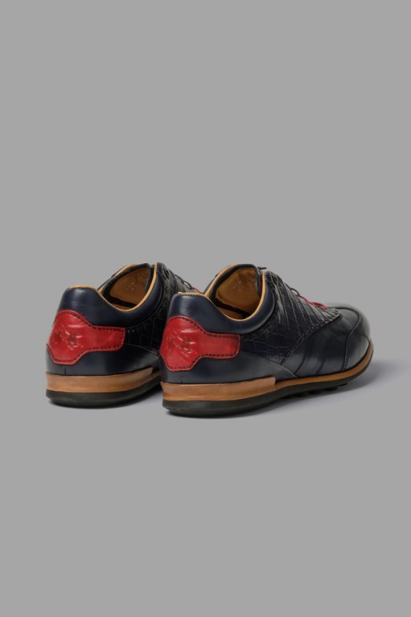 La Martina Leder Oxford-style Schuhe Herren Navy | MPVE0301