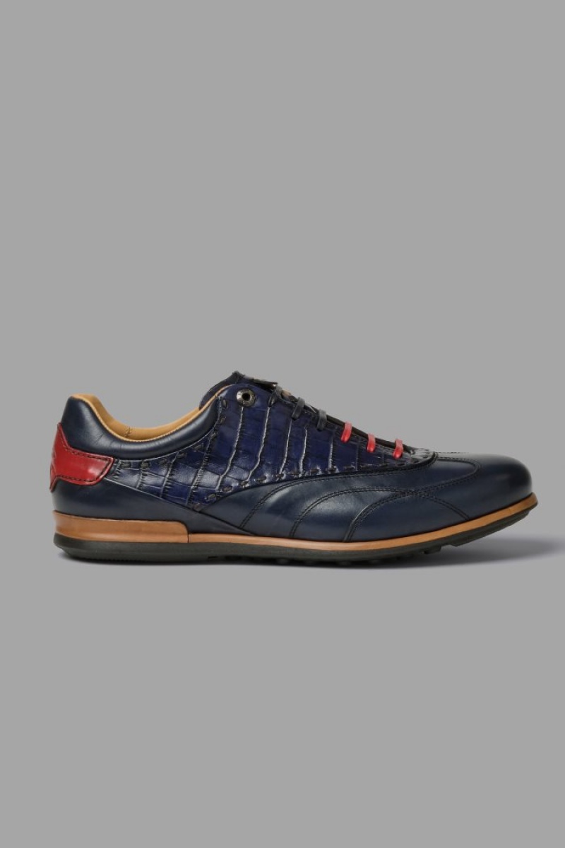 La Martina Leder Oxford-style Schuhe Herren Navy | MPVE0301