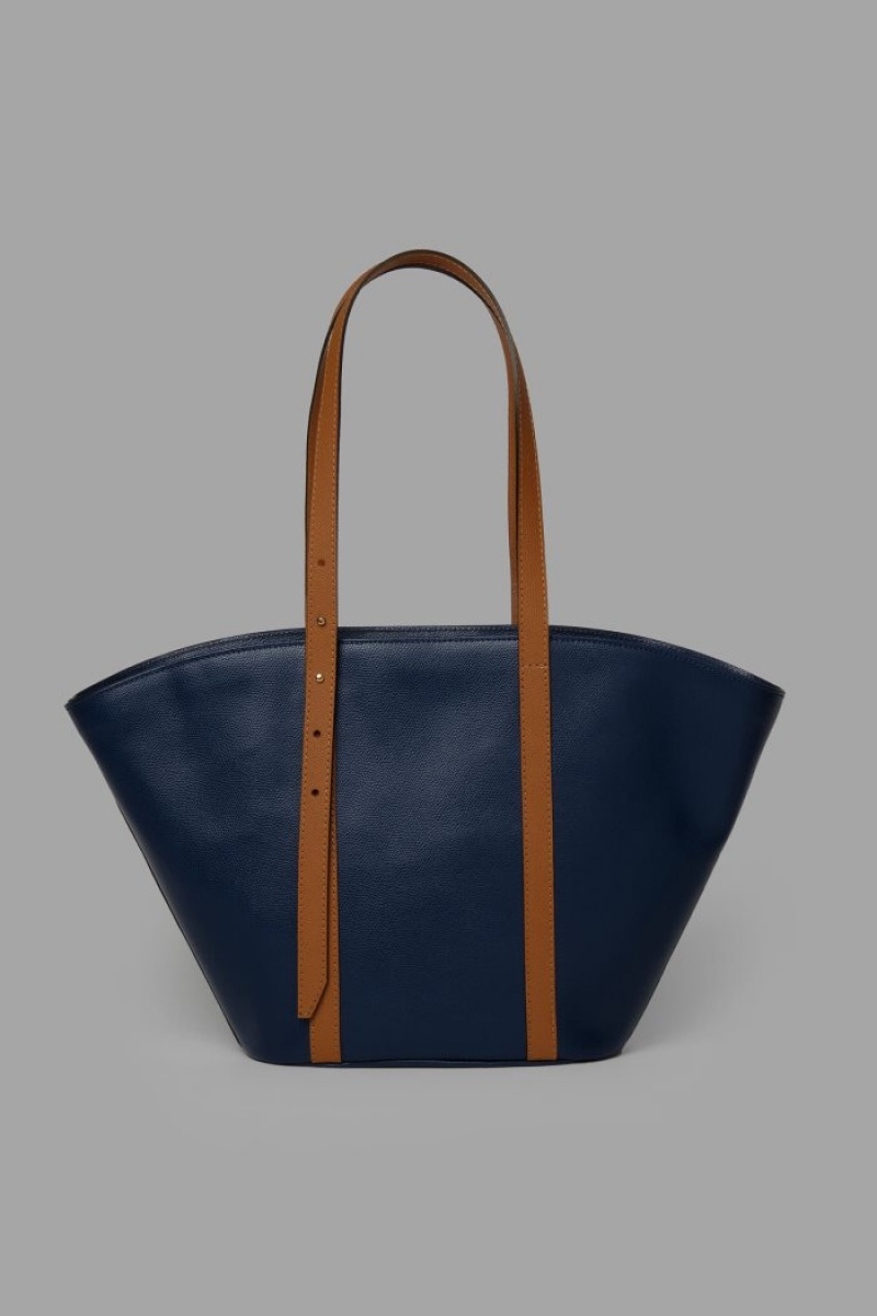 La Martina Leder Trapeze Taschen Damen Navy | PUIW5568