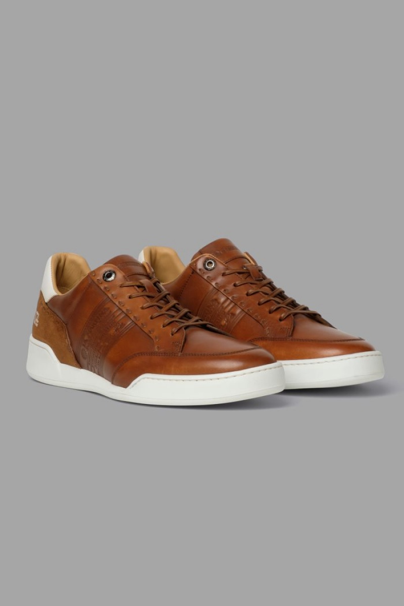 La Martina Leder With A White Crepe Sole Sneakers Herren Braun | GUQJ9474