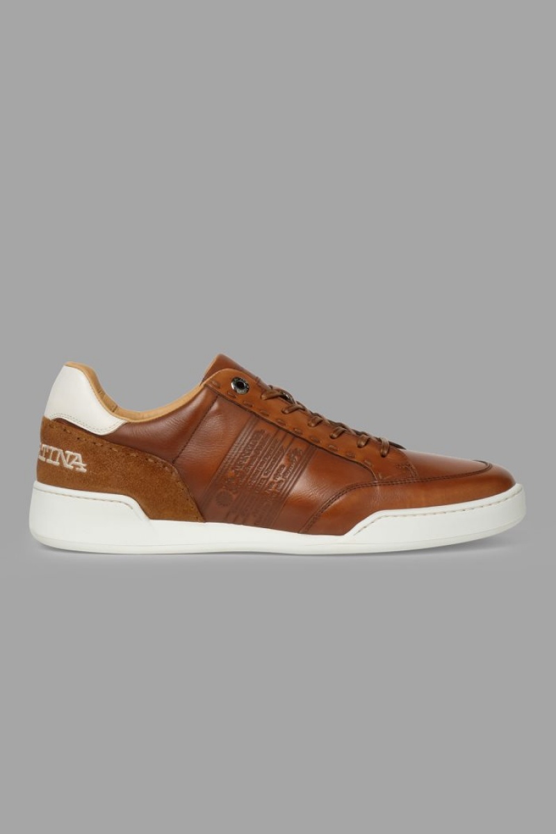 La Martina Leder With A White Crepe Sole Sneakers Herren Braun | GUQJ9474