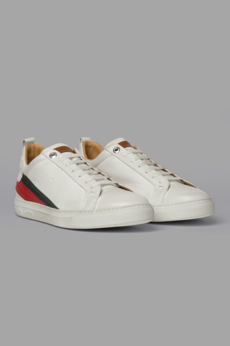 La Martina Leder With A White Crepe Sole Sneakers Herren Weiß | VIZK8931