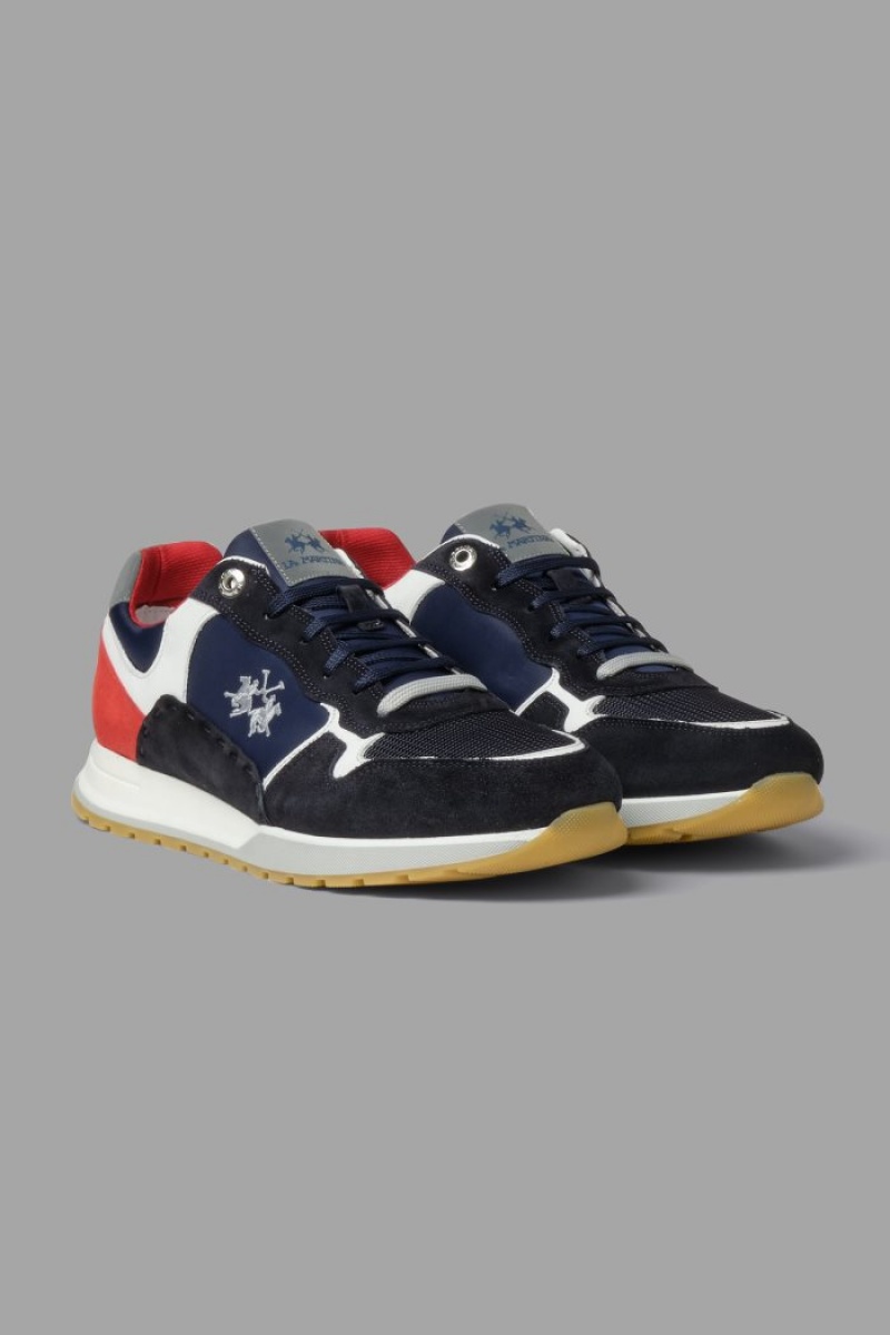 La Martina Multicoloured Canvas Sneakers Herren Navy | LXTS5141