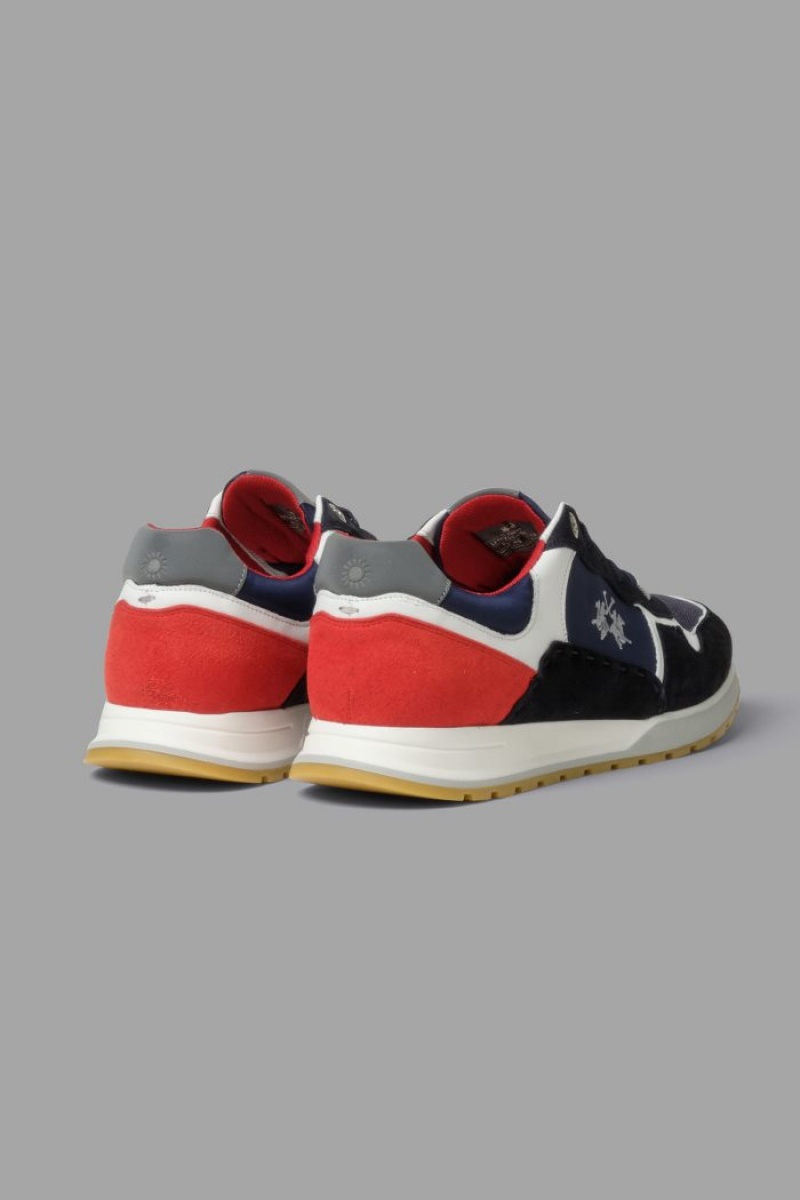 La Martina Multicoloured Canvas Sneakers Herren Navy | LXTS5141