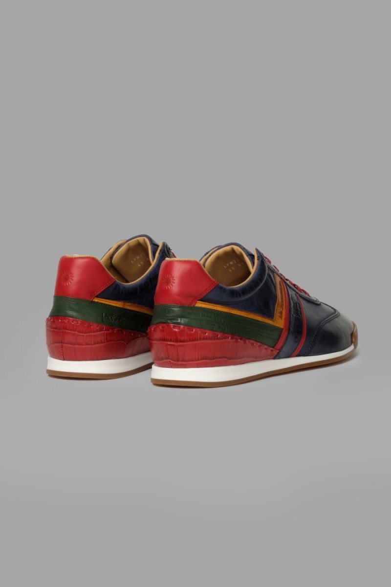 La Martina Multicoloured Leder Sneakers Herren Navy | CYMA7494