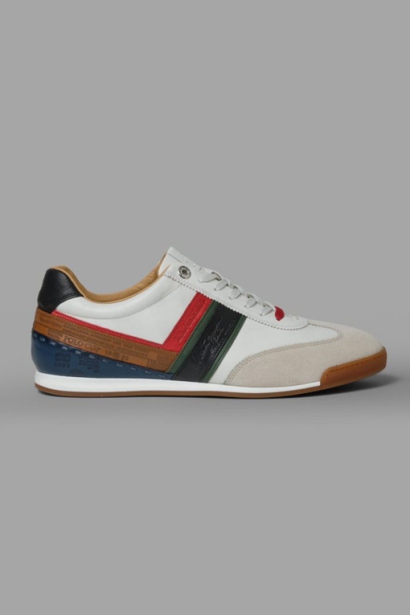 La Martina Multicoloured Leder Sneakers Herren Weiß Grau | ZKTB5797