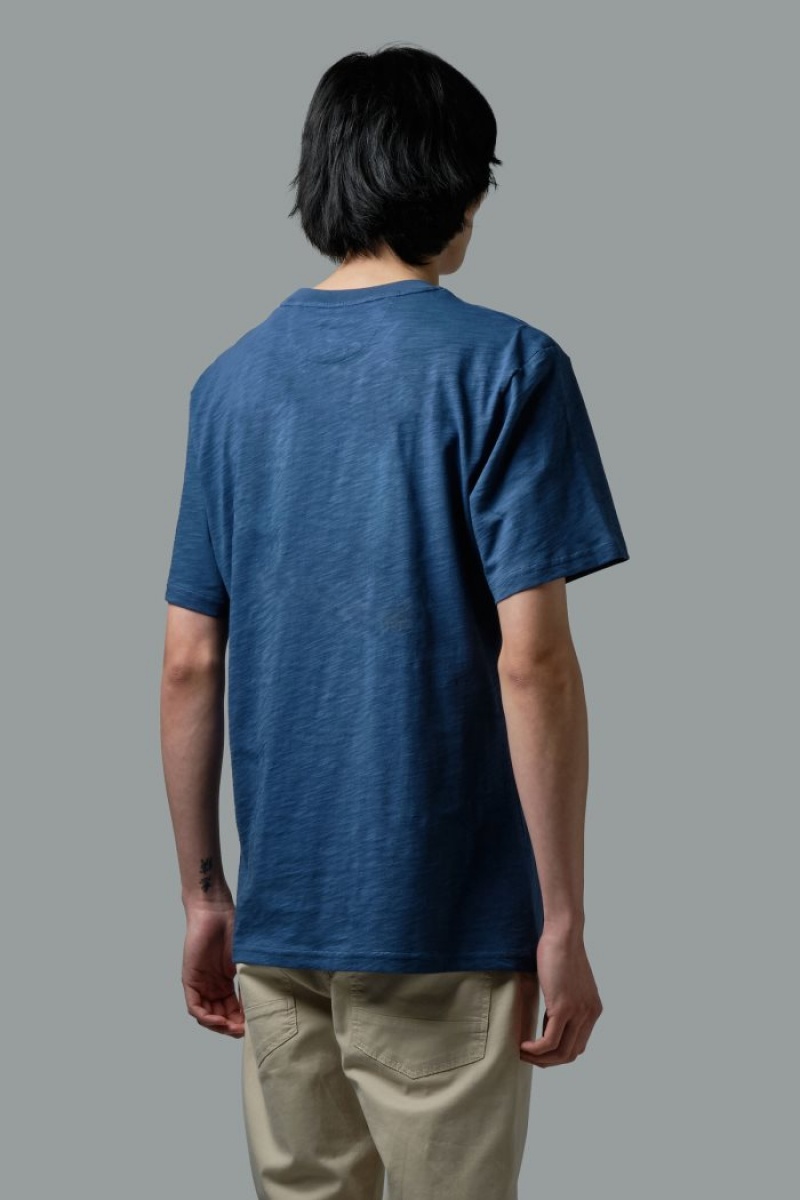 La Martina Oversized 100% Baumwoll T-shirts Herren Blau | CEST6005