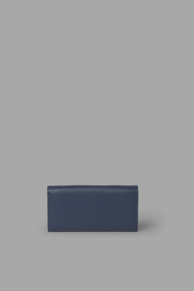 La Martina Plain-coloured Faux Leder Geldbörse Damen Navy | LUTO4386