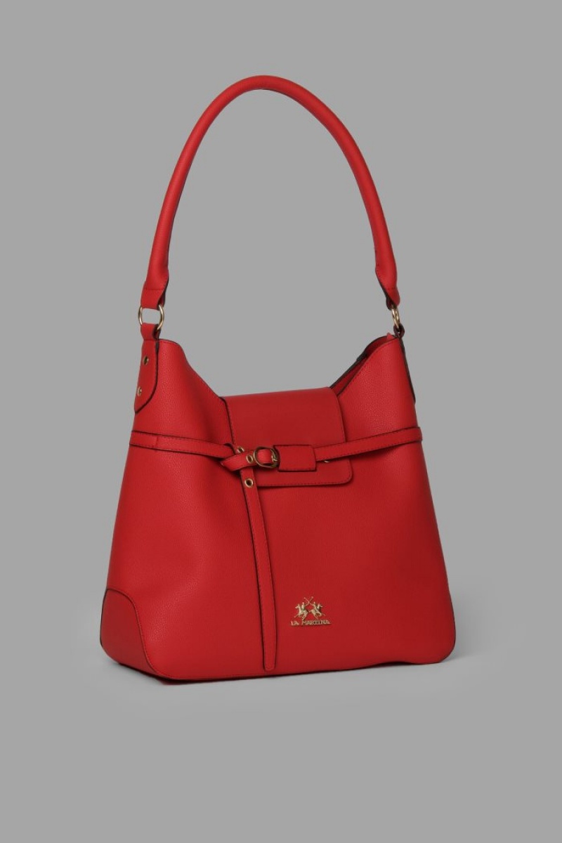 La Martina Plain-coloured Trapeze Taschen Damen Rot | YMHT4601