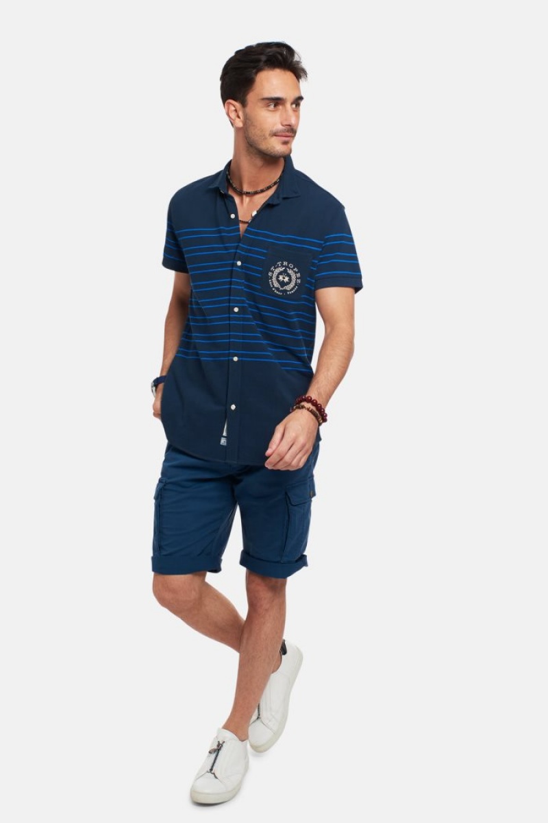 La Martina Regular-fit 100% Baumwoll Hemd Herren Navy | HPEB9463