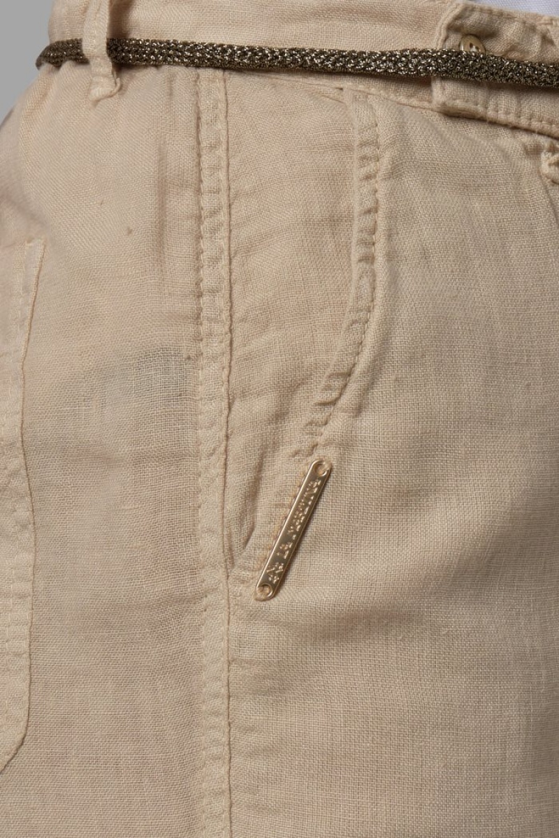 La Martina Regular-fit 100% Linen Hosen Damen Beige | DGOF2030