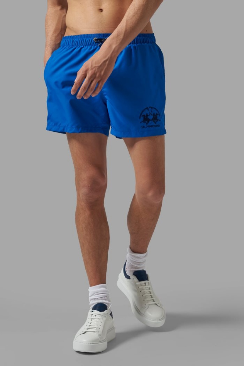 La Martina Regular-fit Badehose Herren Blau | QABR8448