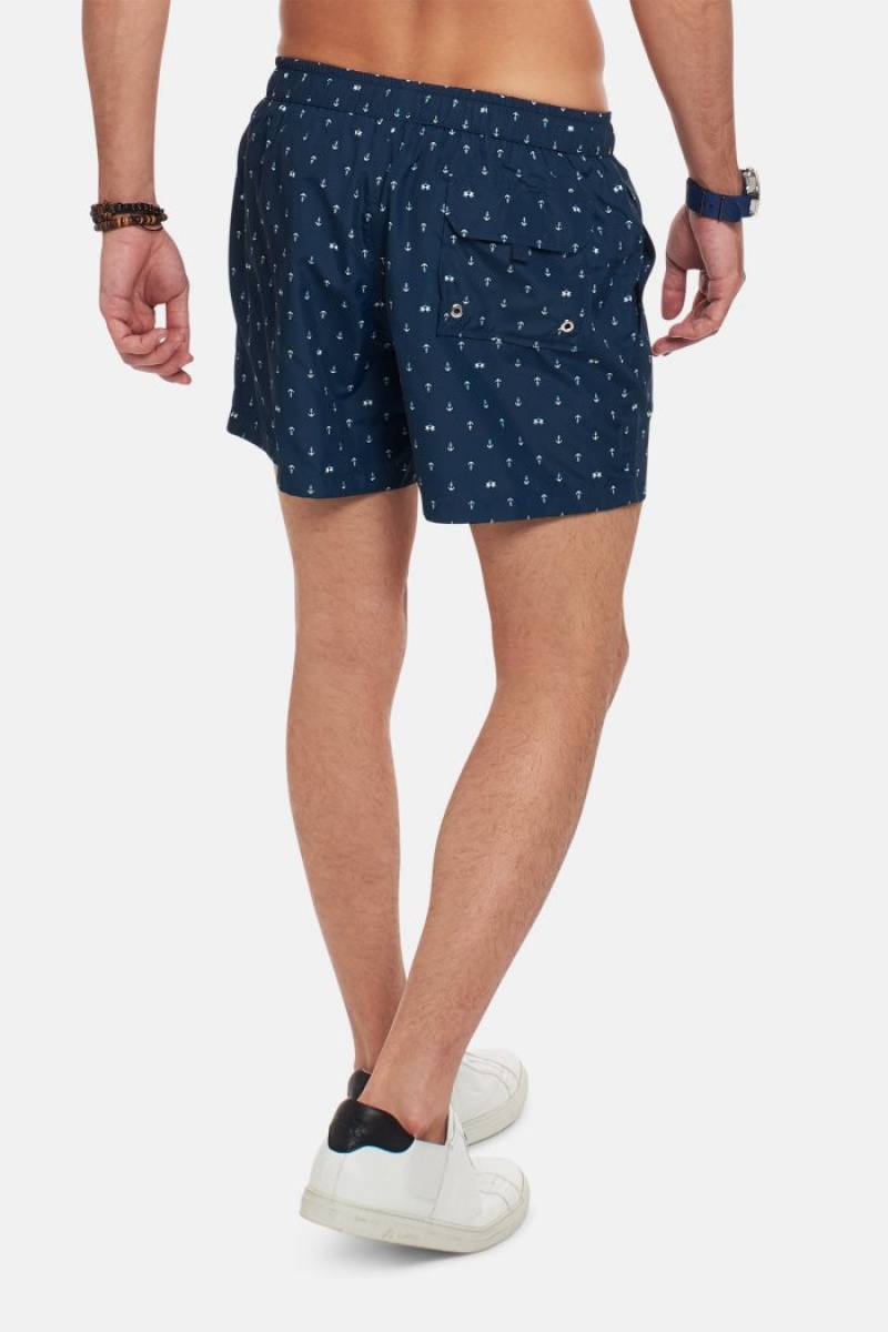 La Martina Regular-fit Badehose Herren Navy Weiß | WLJV8507