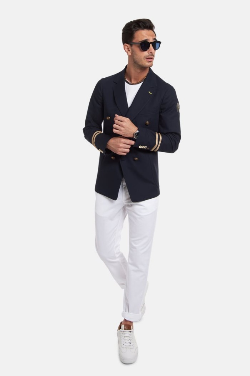 La Martina Regular-fit Baumwoll Blazer Herren Navy | HTFJ7662