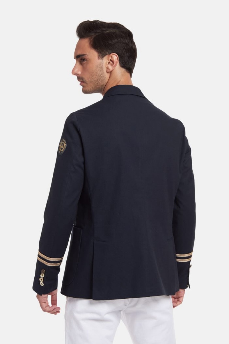 La Martina Regular-fit Baumwoll Blazer Herren Navy | HTFJ7662