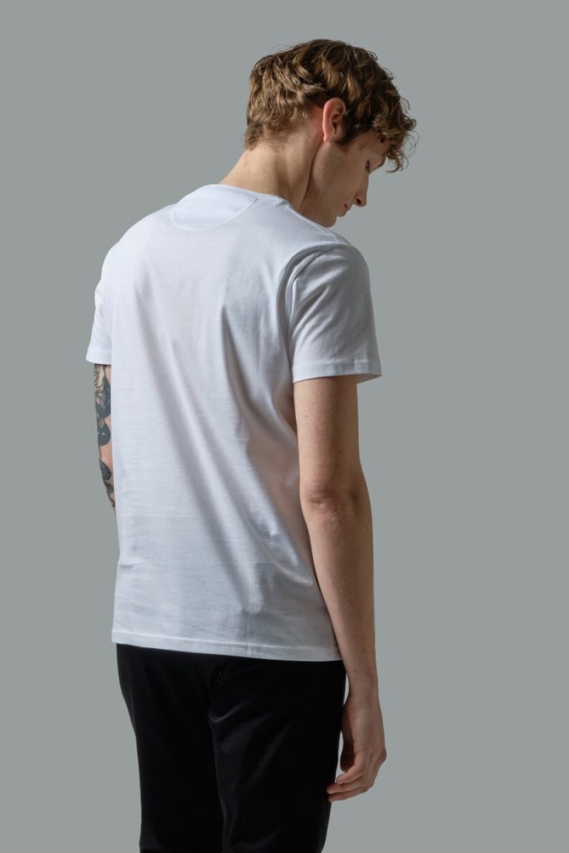 La Martina Regular-fit Baumwoll T-shirts Herren Weiß | TDOU8133