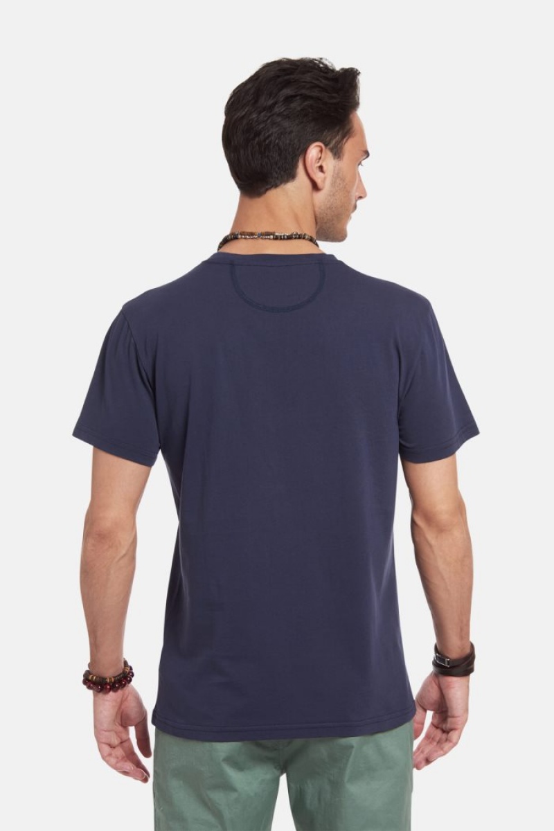 La Martina Regular-fit Baumwoll T-shirts Herren Navy | GZFO9649