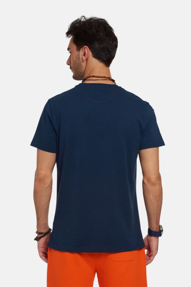 La Martina Regular-fit Baumwoll T-shirts Herren Navy | ZZJV5889